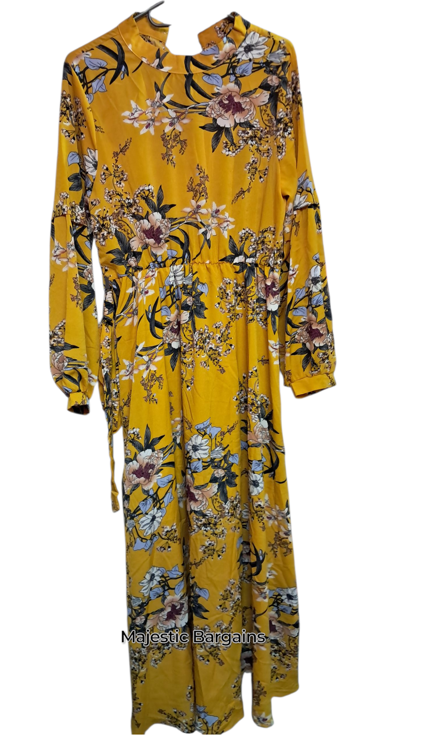MUSTARD FLORAL TIER DRESS