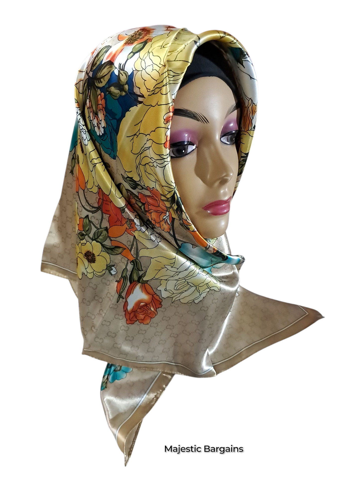 PRINTED SILK SQUARE 90X90cm