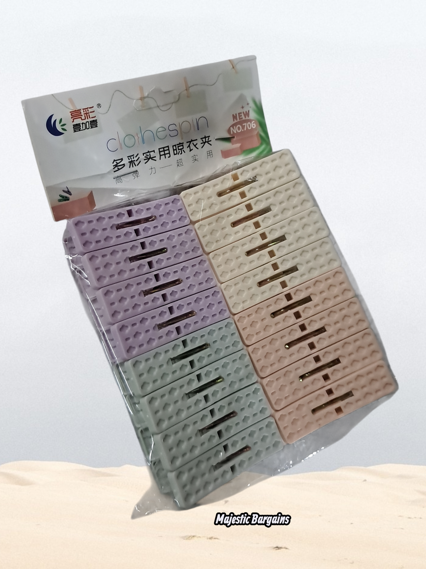 16pc PASTEL COLOR PEGS