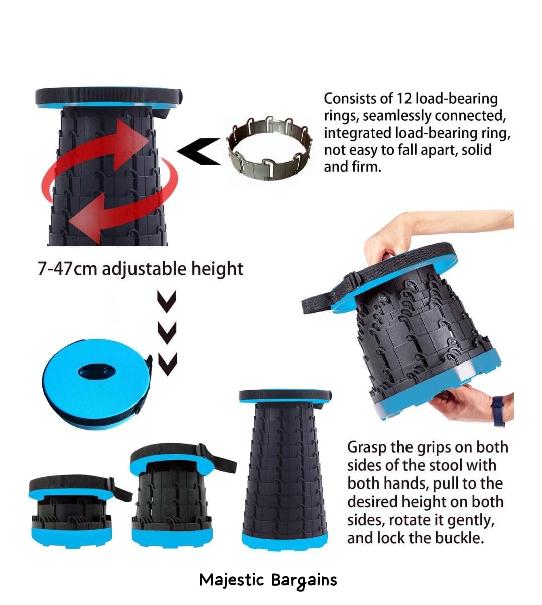 Telescopic folding stool