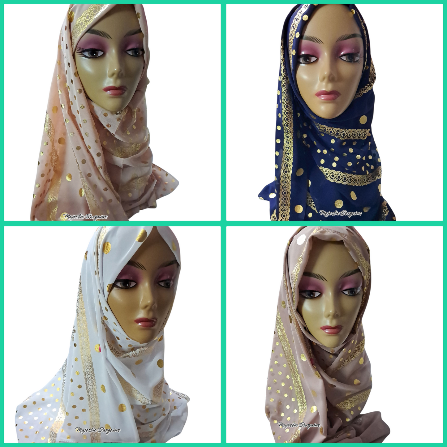 CHIFFON WITH GOLD PRINT SCARF