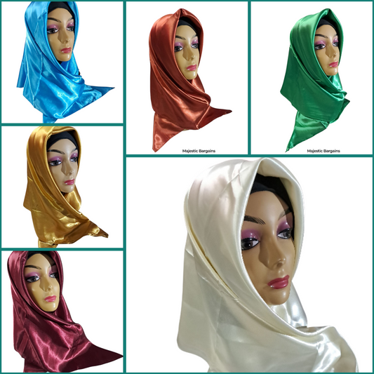 PLAIN SILK SQUARE SCARF 90X90cm