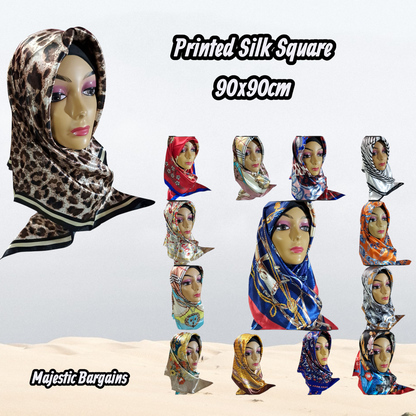 PRINTED SILK SQUARE 90X90cm