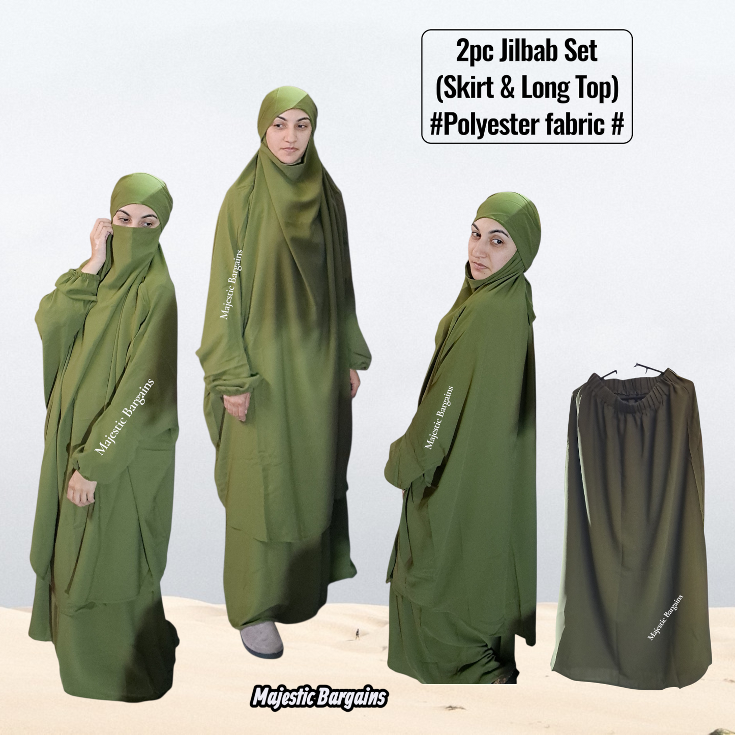 2pc JILBAB SET (SKIRT & JILBAB)