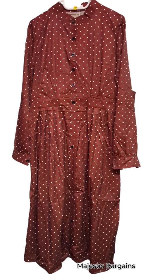 POLKA DOT 3/4 SHIRT DRESS