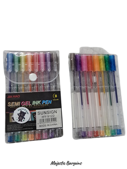 8pc GEL INK PENS