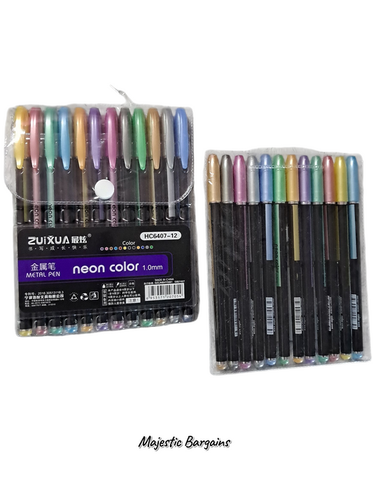 METALLIC PENS 12pc