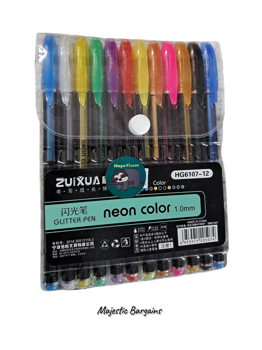 NEON GLITTER PENS 12s