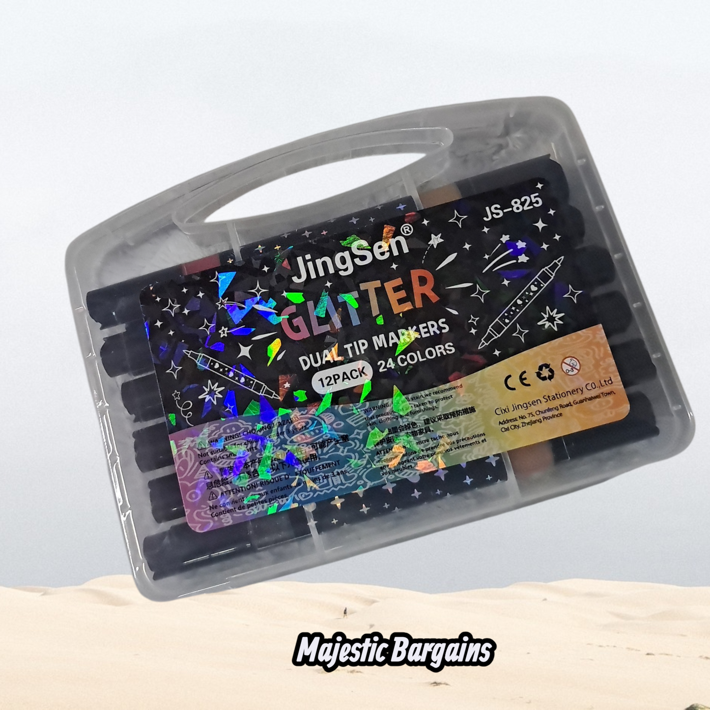 GLITTER 12pc DUAL TIP MARKERS