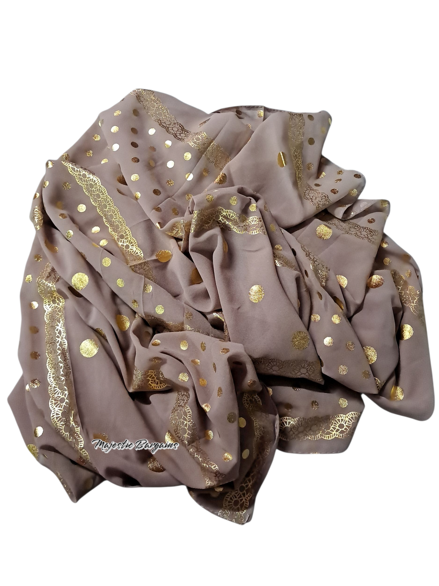 CHIFFON WITH GOLD PRINT SCARF