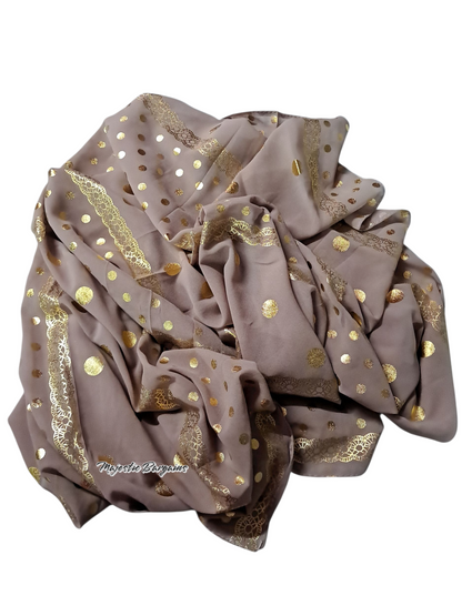CHIFFON WITH GOLD PRINT SCARF