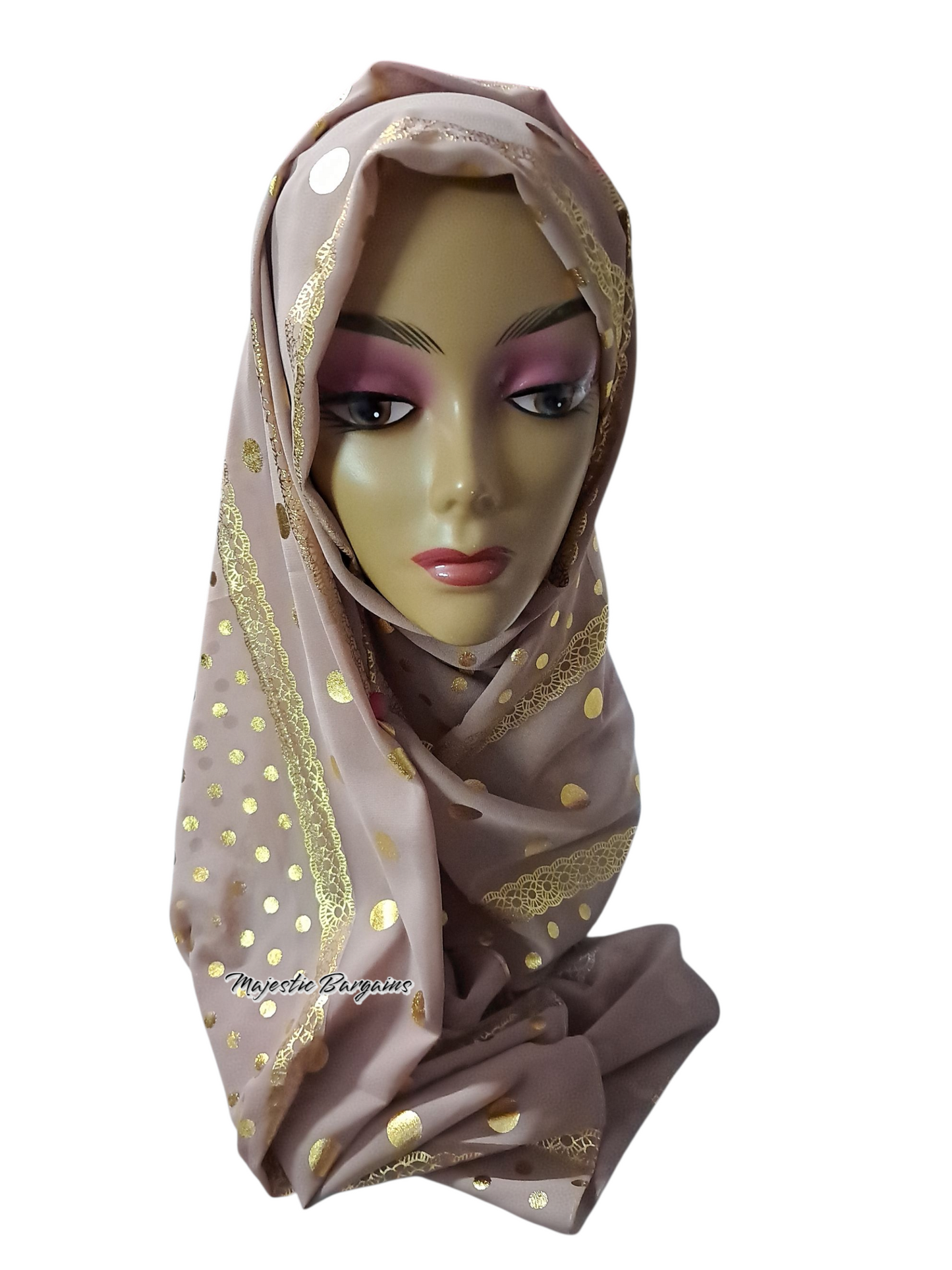 CHIFFON WITH GOLD PRINT SCARF