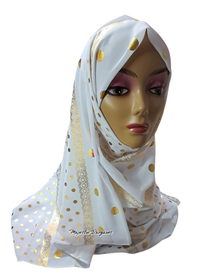 CHIFFON WITH GOLD PRINT SCARF