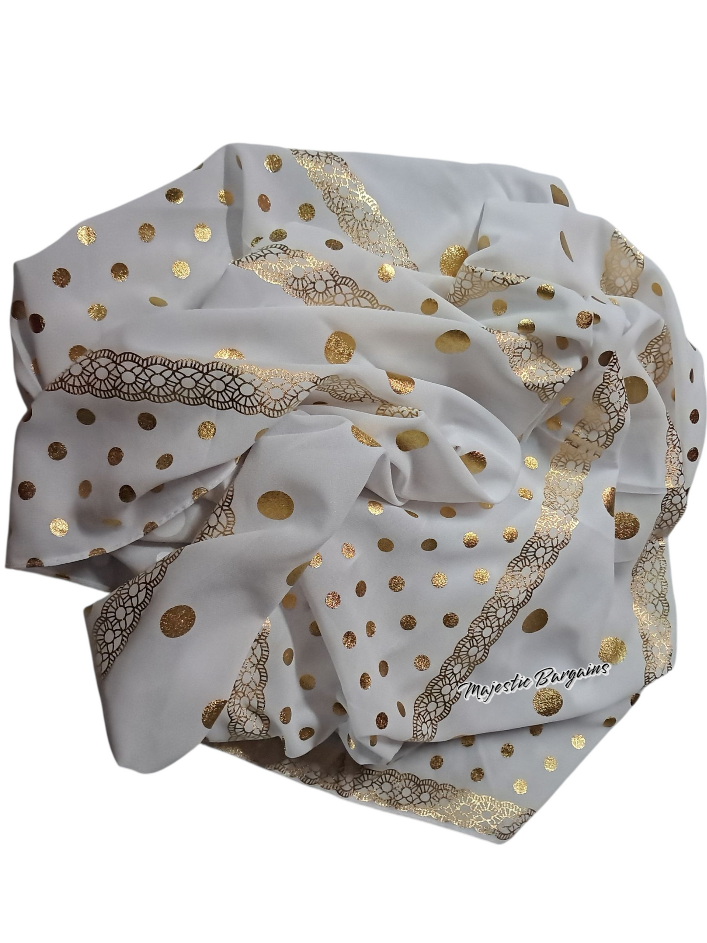 CHIFFON WITH GOLD PRINT SCARF