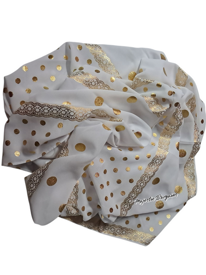 CHIFFON WITH GOLD PRINT SCARF