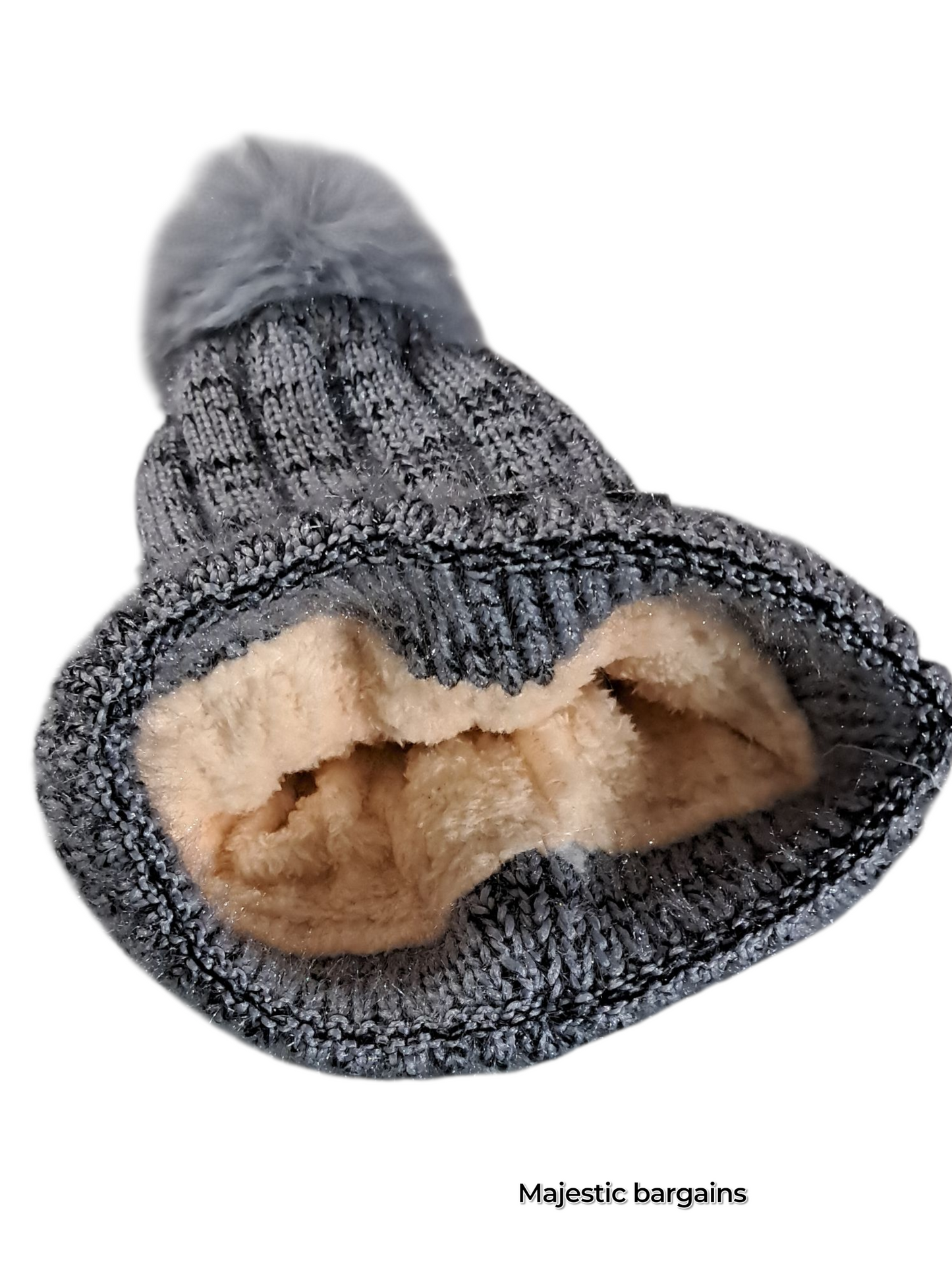 WOOLEN CAP WITH FUR INSIDE