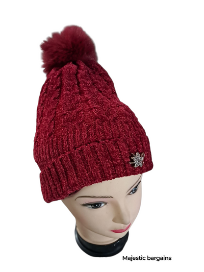 WOOLEN CAP WITH FUR INSIDE