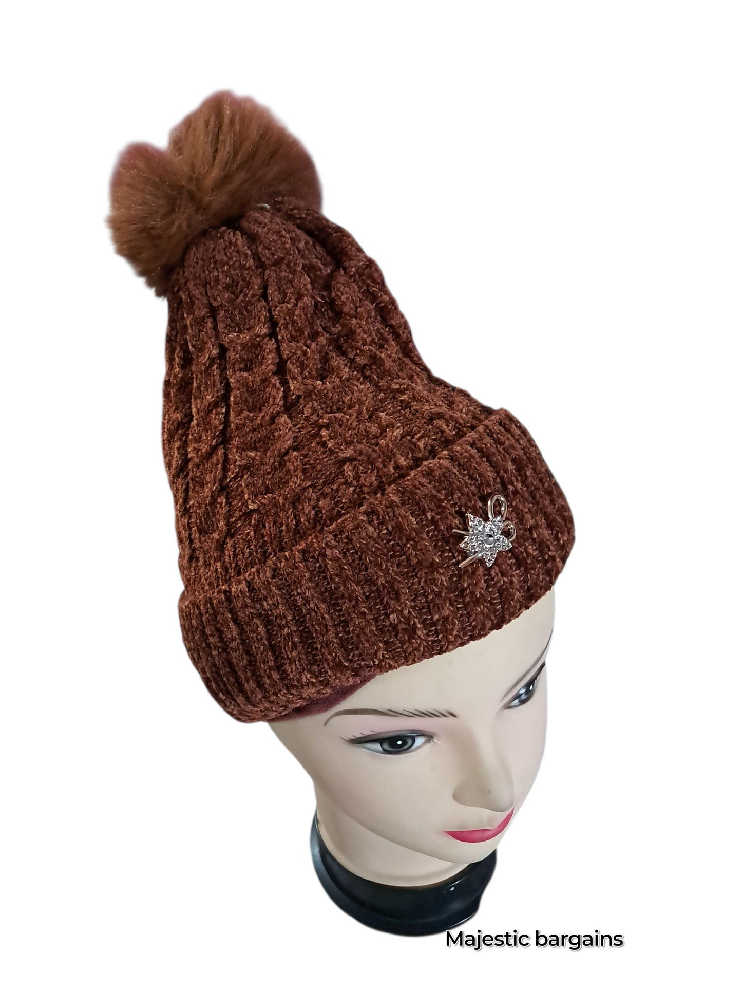 WOOLEN CAP WITH FUR INSIDE