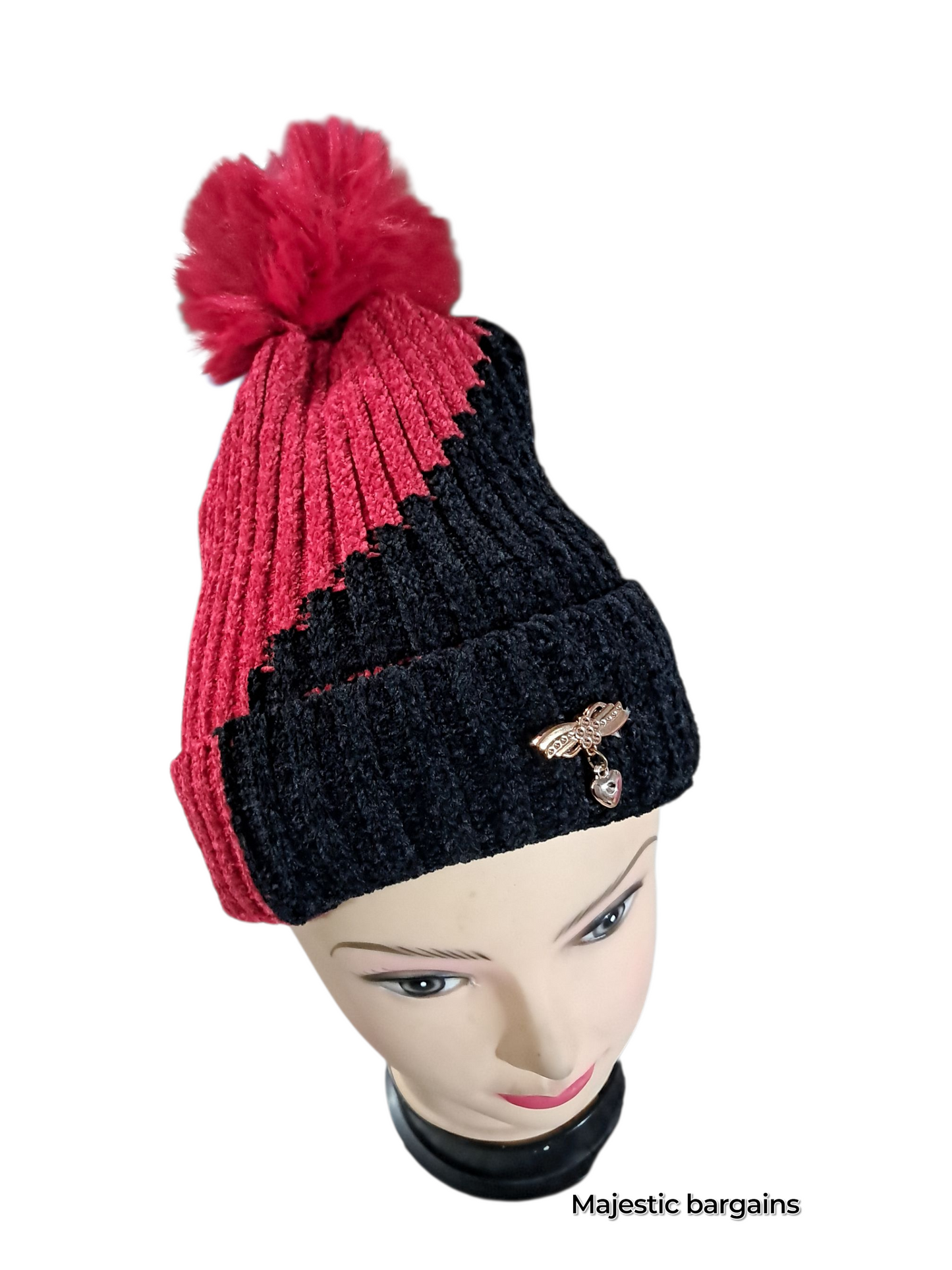 WOOLEN CAP WITH FUR INSIDE