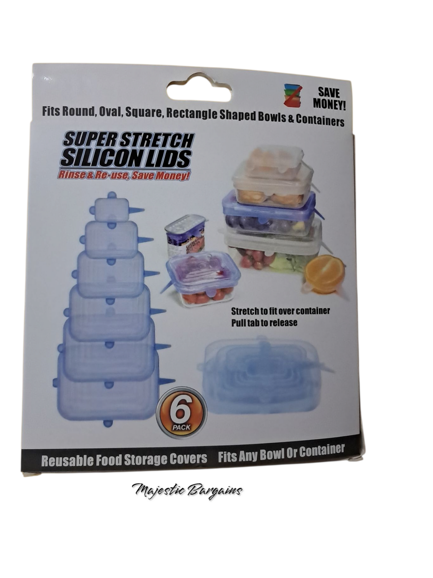 6pc SILICONE STRETCH LIDS