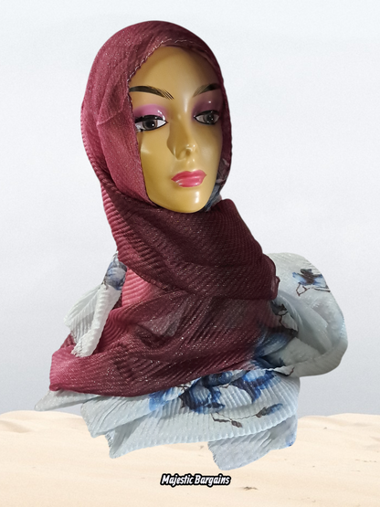 PRINTED SHIMMER CRUSH LONG SCARF