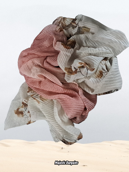 PRINTED SHIMMER CRUSH LONG SCARF