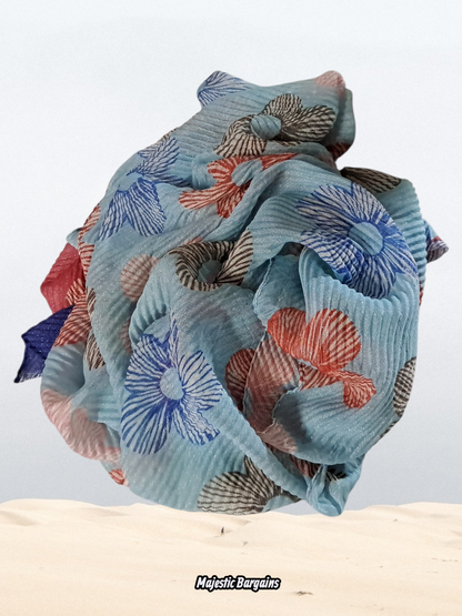 PRINTED SHIMMER CRUSH LONG SCARF