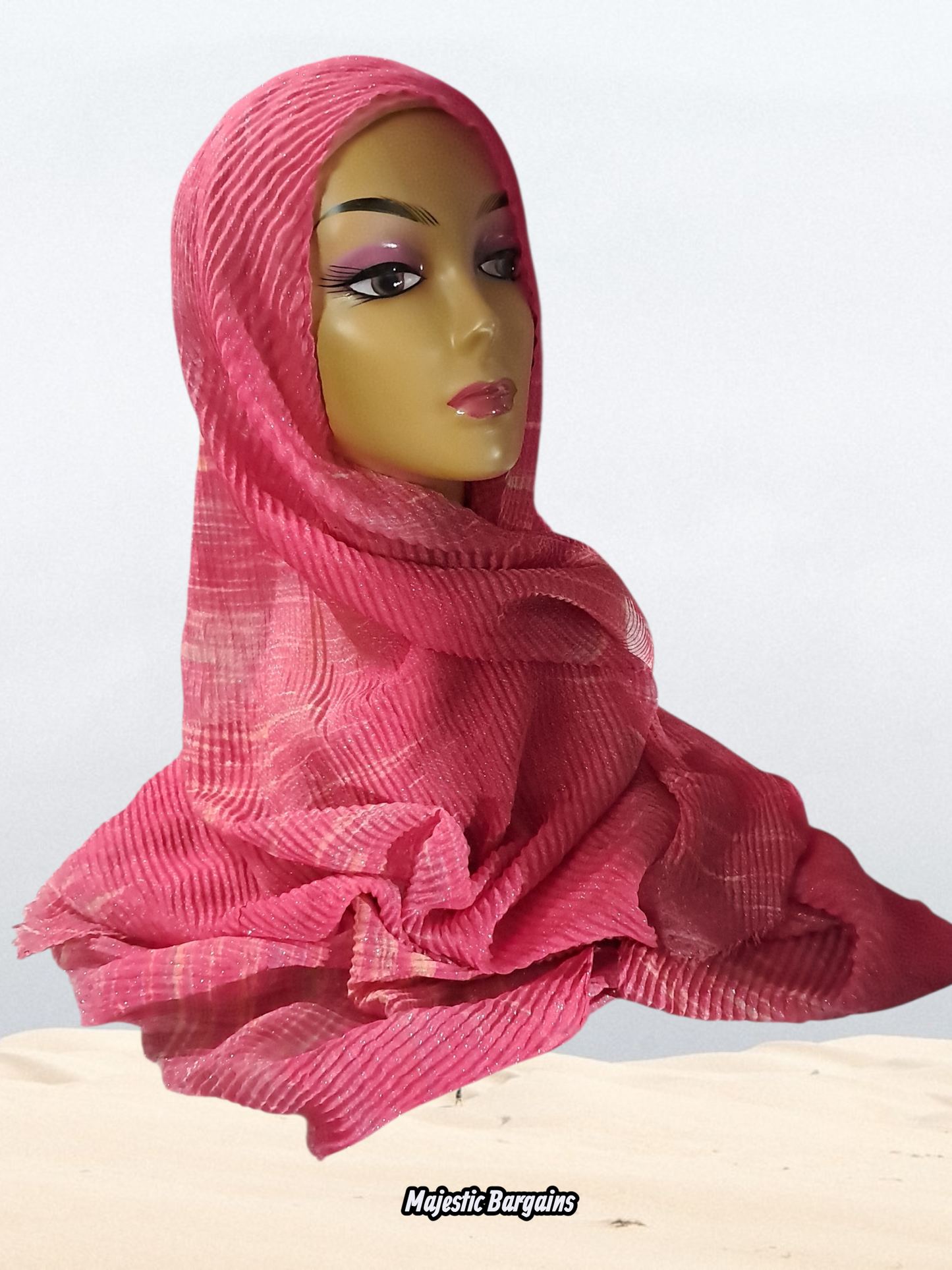 PRINTED SHIMMER CRUSH LONG SCARF
