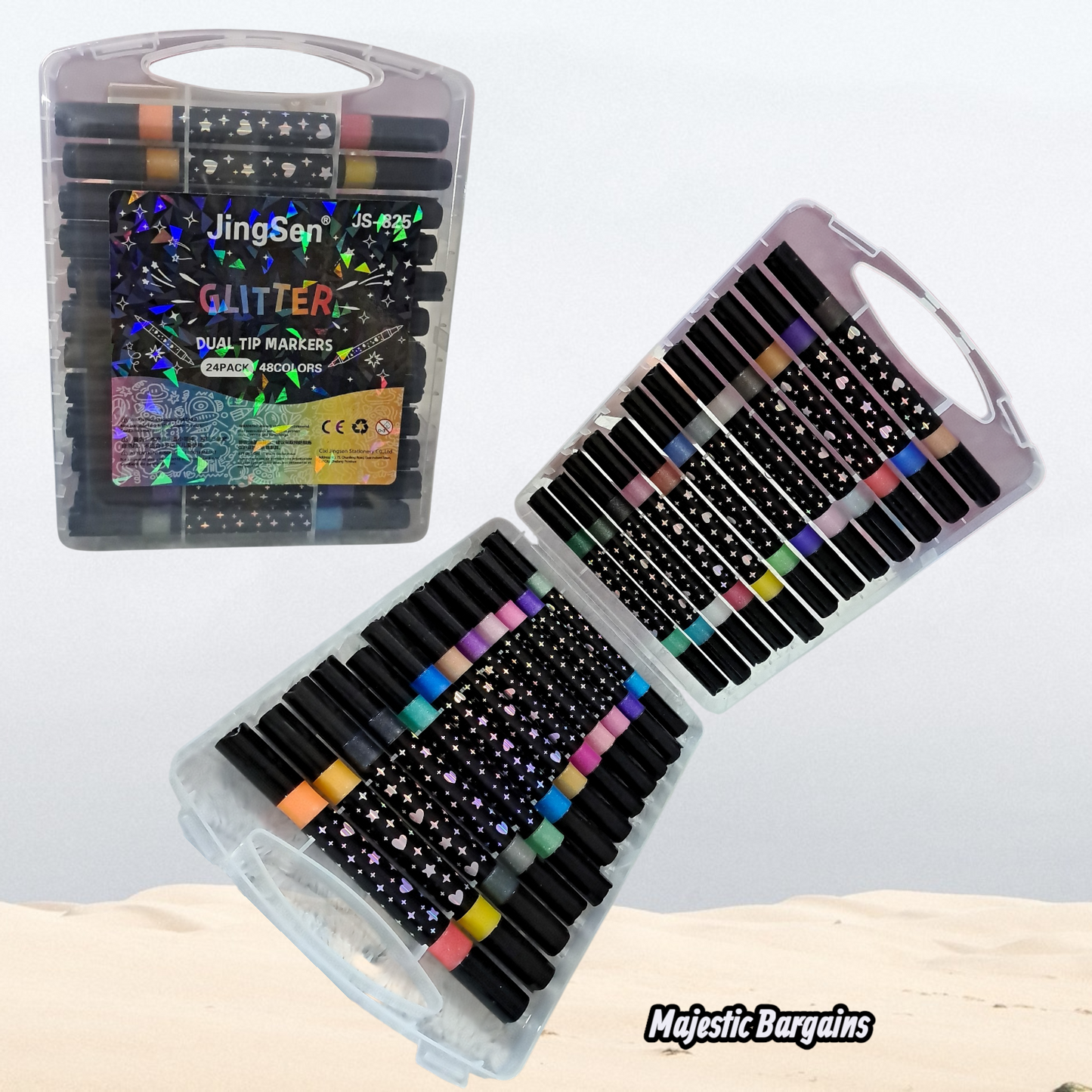 24Pc GLITTER DUAL TIP MARKERS