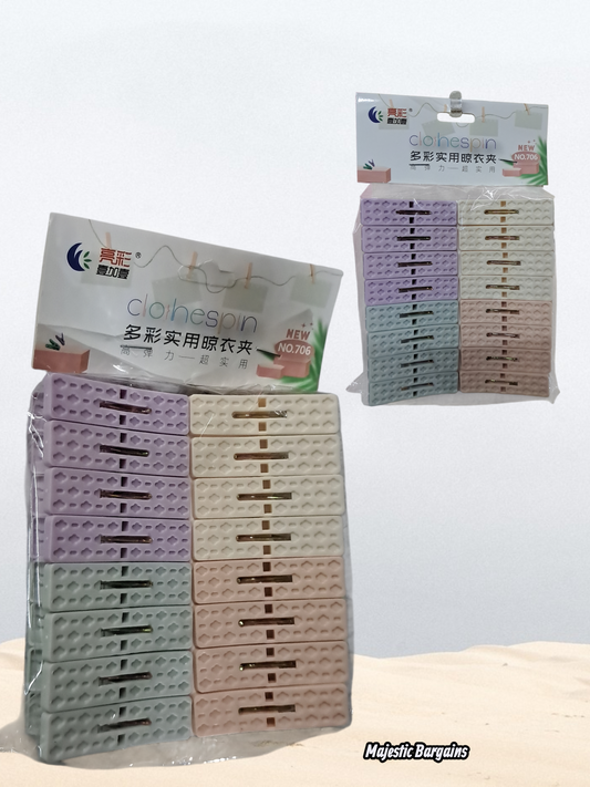 16pc PASTEL COLOR PEGS