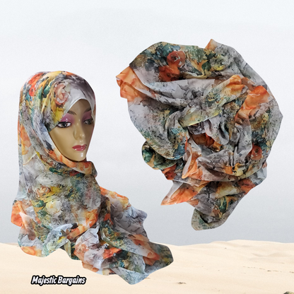 PRINTED SOFT COTTON LONG SCARF