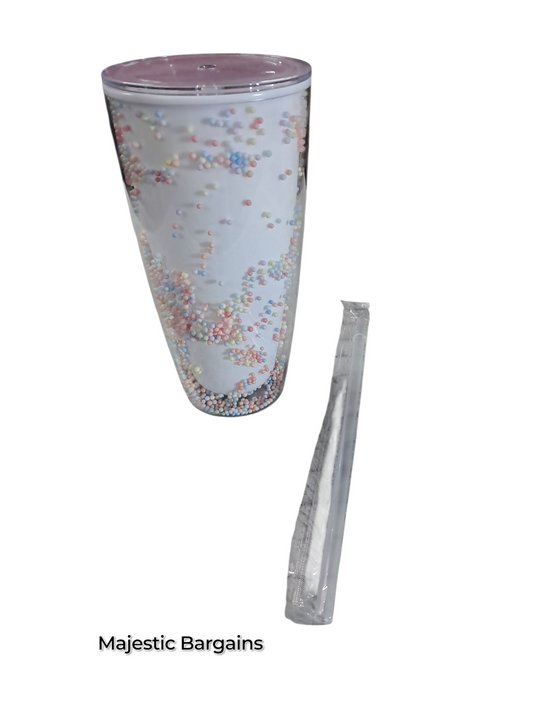 DRINKING CUP WITH STRAW