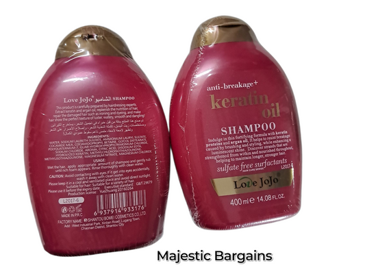 KERATIN OIL SHAMPOO/ CONDITIONER 400ML