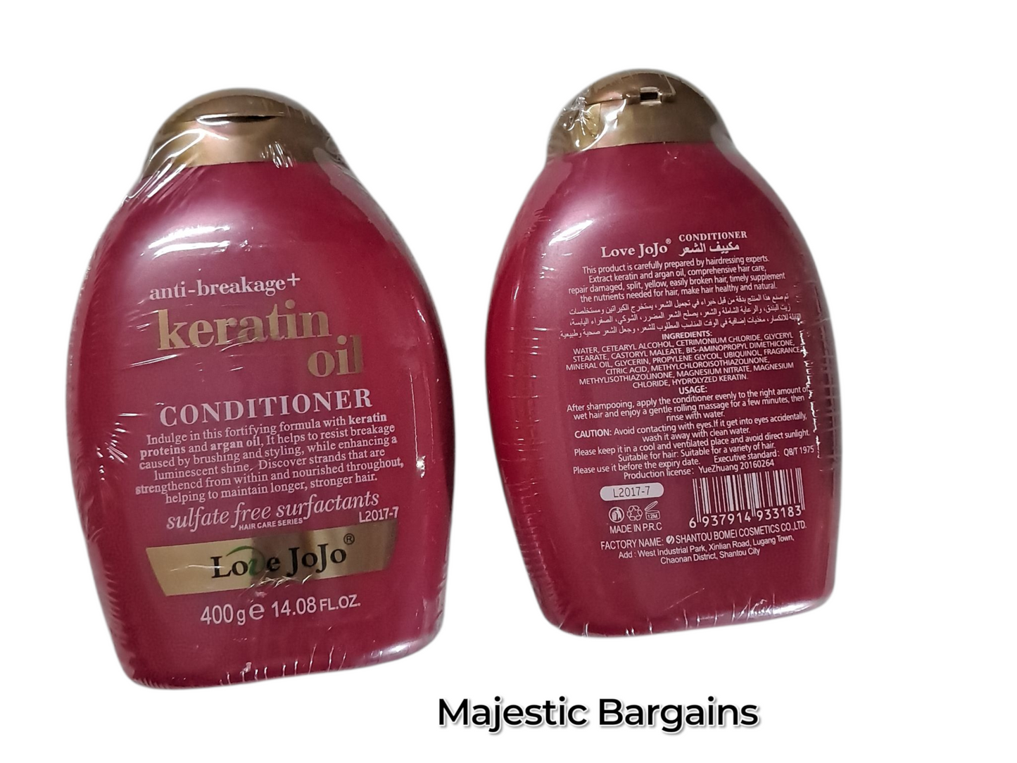 KERATIN OIL SHAMPOO/ CONDITIONER 400ML