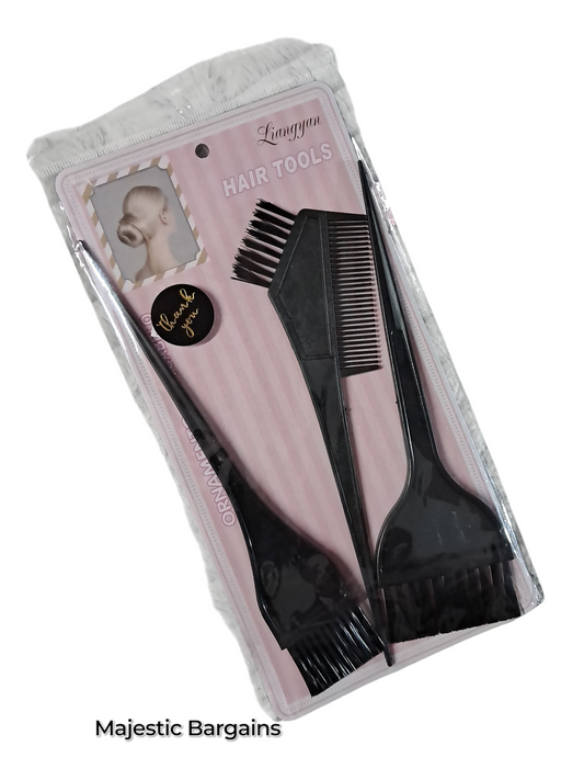 3pc HAIR DYE BRUSH & COMB SET