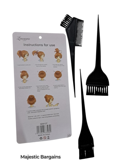 3pc HAIR DYE BRUSH & COMB SET