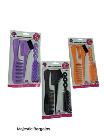 3pc COMB & BRUSH SET