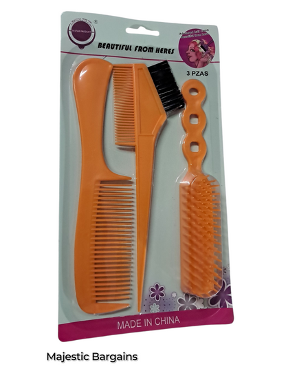 3pc COMB & BRUSH SET