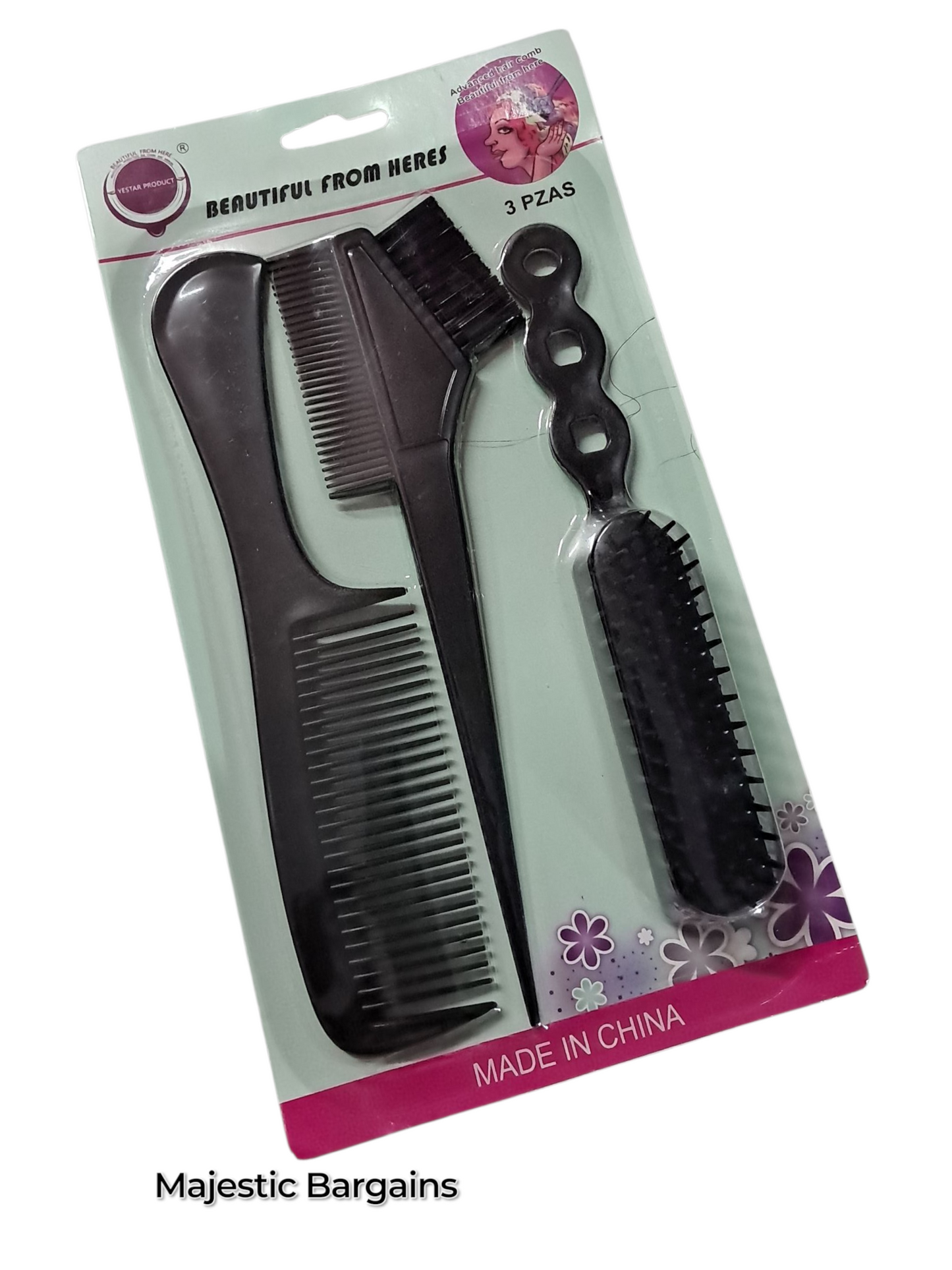 3pc COMB & BRUSH SET