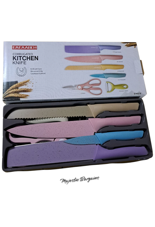 6pc Pastel Knife Set