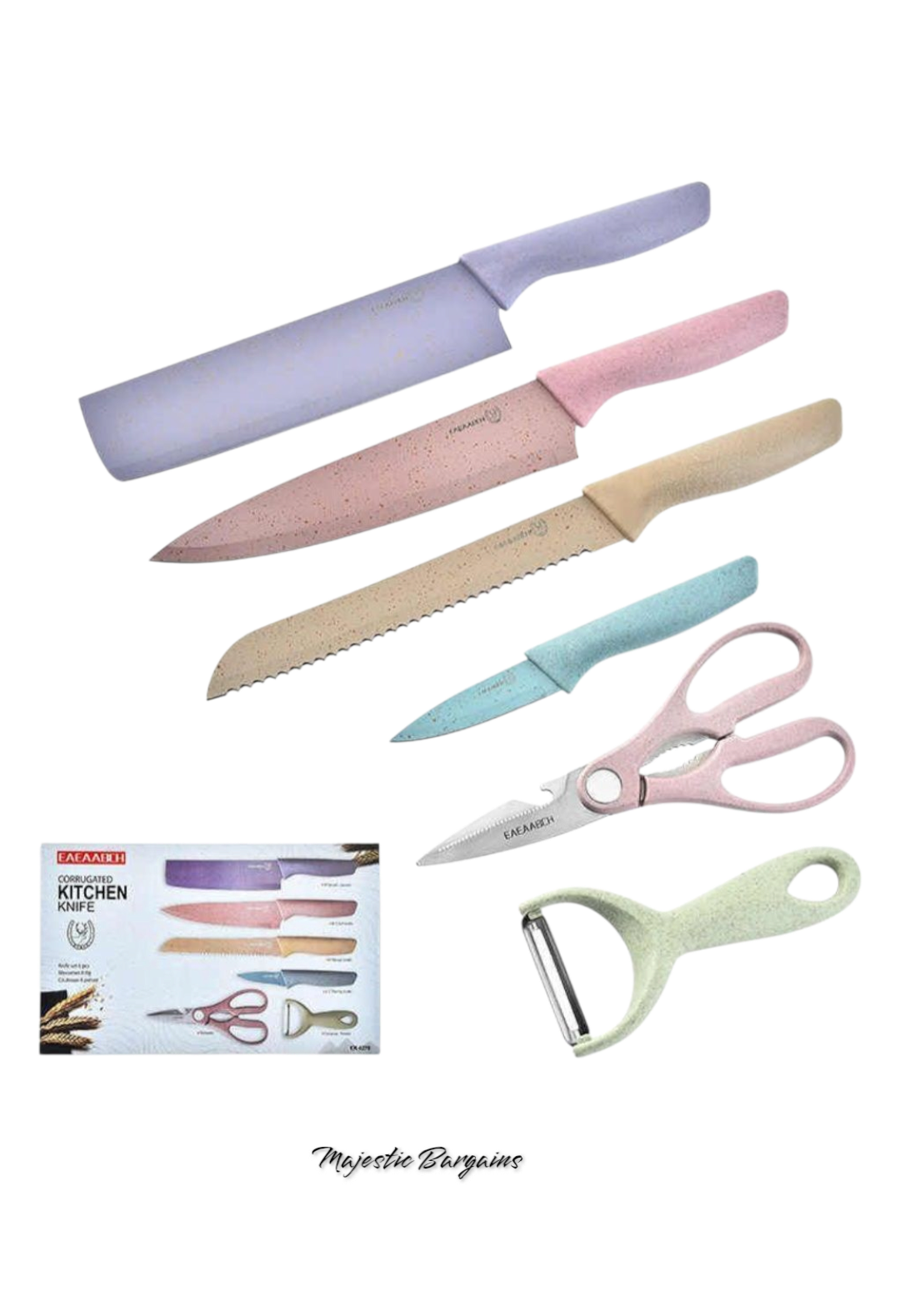 6pc Pastel Knife Set