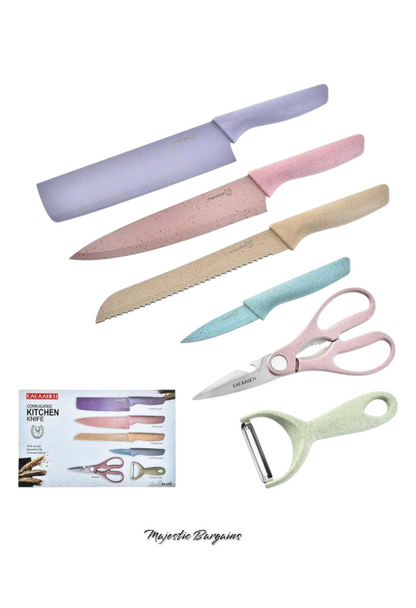 6pc Pastel Knife Set