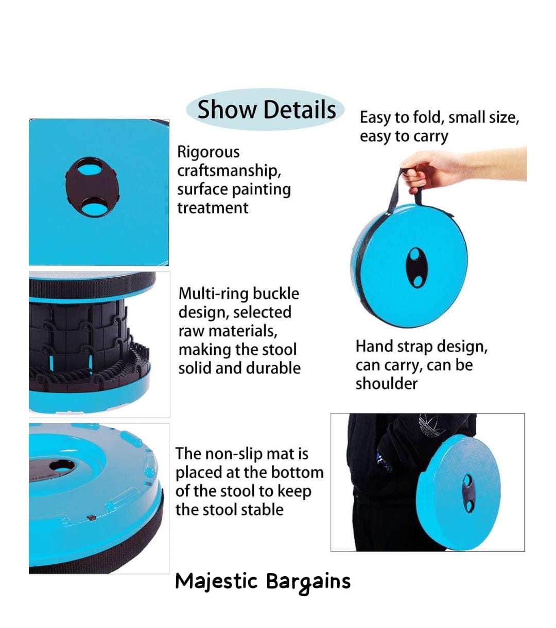 Telescopic folding stool